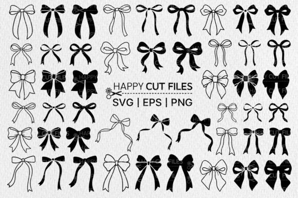Coquette Bow Ribbon SVG Bundle Cut Files
