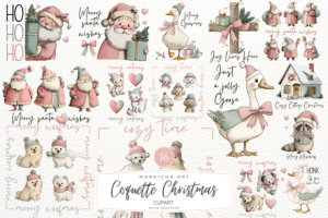 Coquette Christmas Clipart Bundle