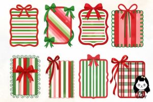 Alternative view of Coquette Christmas Frame Border Clipart