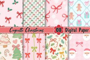 Coquette Christmas Digital Paper