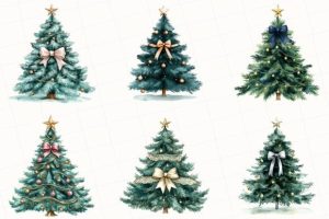 Alternative view of Coquette Christmas Tree Clipart