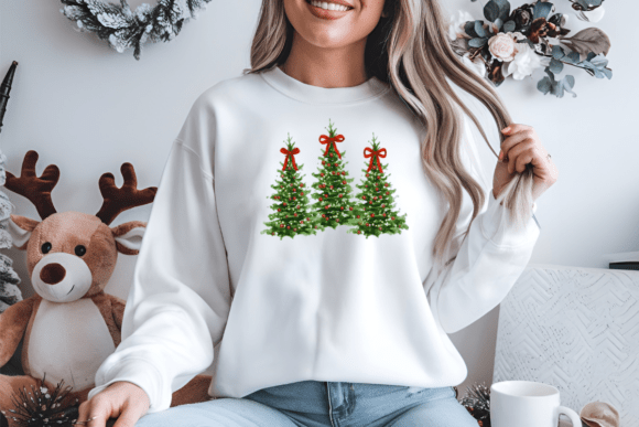 Coquette Christmas Tree Red Bow PNG - Image 9