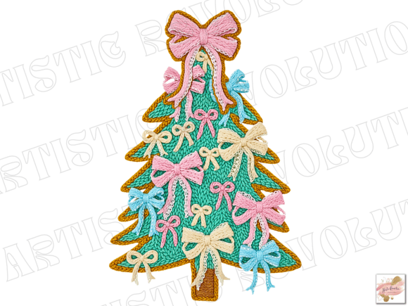 Coquette Crochet Yarn Christmas Tree Png - Image 5