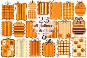 Coquette Fall Halloween Border Frame