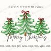 Coquette Merry Christmas Tree Embroidery