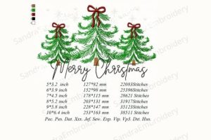 Alternative view of Coquette Merry Christmas Tree Embroidery