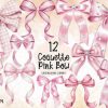 Coquette Pink Bow Clipart PNG Graphics