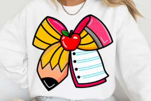 Alternative view of Coquette Teacher Pencil Bow PNG
