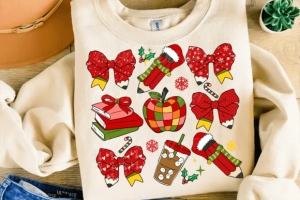Coquette Christmas Teacher Sublimation