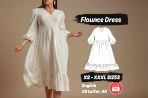 Cottagecore Flounce Dress Sewing Pattern