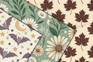 Alternative view of Cottagecore Fall Halloween Digital Paper