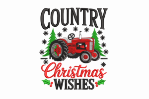Country Christmas Wishes Tractor