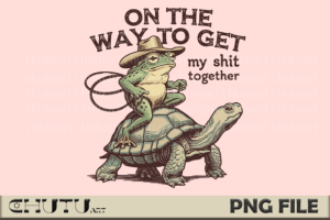 Cowboy Frog PNG - Funny Turtle Ride