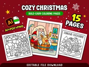 Cozy Christmas Coloring Pages for Adults