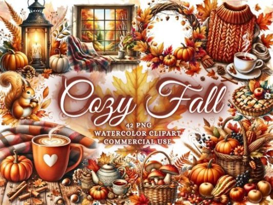 Cozy Fall Clipart - Fall Png Autumn Png