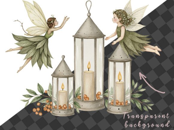 Cozy Magic Fairy Forest Witch Clipart - Image 9