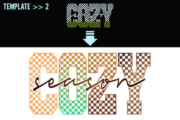 Cozy Season Canva Frame Fall Checkered - Image 3