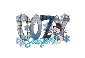 Cozy Season Embroidery Design, Snowman