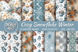 Cozy Snowflake Winter Seamless Patterns