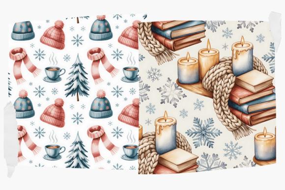 Alternative view of Cozy Snowflake Winter Seamless Patterns