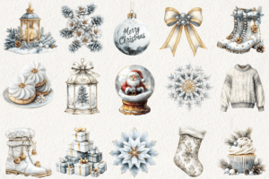 Alternative view of Cozy White Christmas Clipart