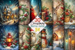 Cozy Winter Christmas Junk Journal Page