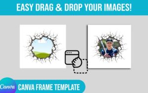 Alternative view of Cracked Edges Canva Frames Template