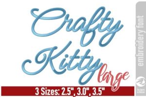 Crafty Kitty Embroidery Font - Large