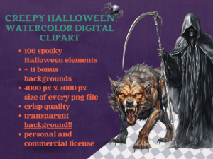 Alternative view of Creepy Halloween Clipart, 100+ Designs