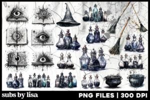 Alternative view of Creepy Halloween Clipart Horror PNG