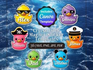 Alternative view of Cruise Duck Stickers PNG SVG
