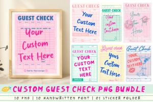 Custom Trendy Guest Check PNG Bundle