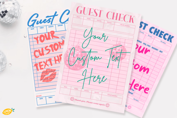 Alternative view of Custom Trendy Guest Check PNG Bundle