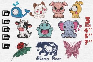 Cute Animal Embroidery Bundle