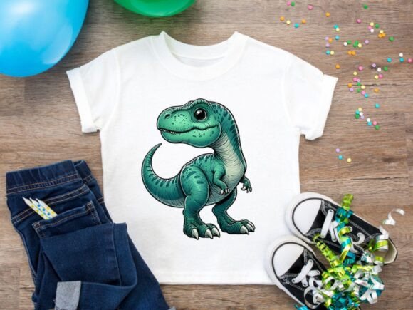 Cute Baby Dinosaur Clipart, PNG Dino - Image 6