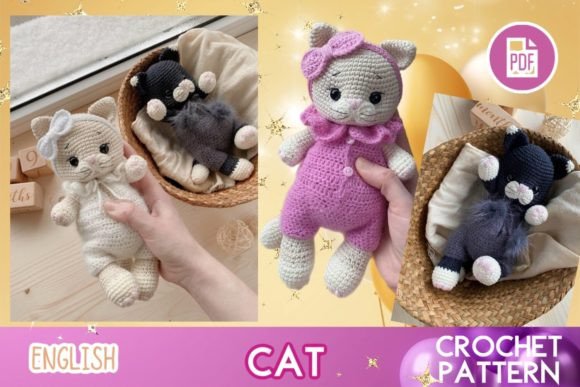Cute Cat Crochet Amigurumi PDF Pattern