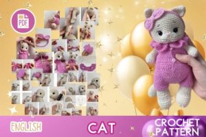 Alternative view of Cute Cat Crochet Amigurumi PDF Pattern