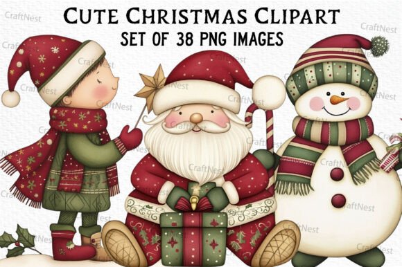 Cute Christmas Clipart Bundle