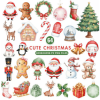 Cute Christmas Clipart, Watercolor Santa