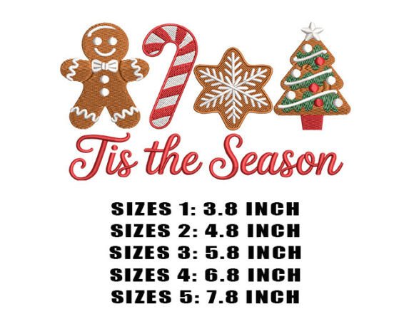 Cute Christmas Cookies Embroidery Design - Image 2