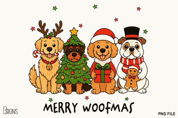 Cute Christmas Dog Lover Sublimation Png