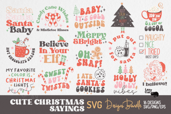 Cute Christmas Sayings SVG Bundle
