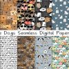 Cute Dog Seamless Digital Paper Set