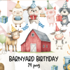 Cute Farm Animals Clipart for Kids Party