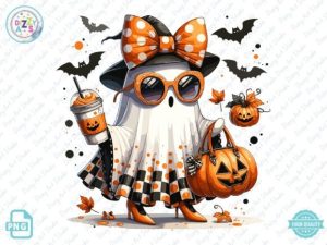 Cute Funny Ghost Pumpkin Halloween Png