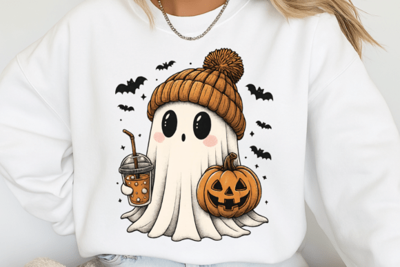 Alternative view of Cute Ghost Halloween Girly PNG