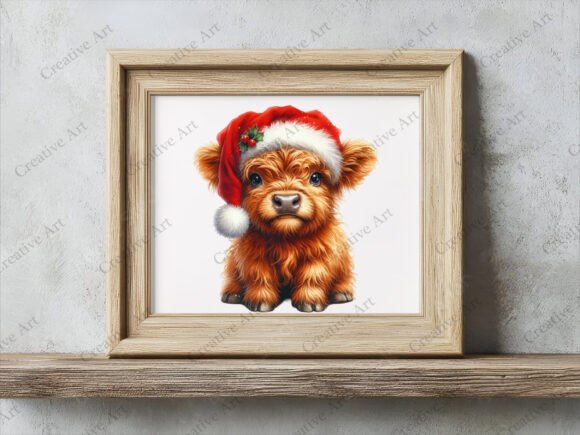Cute Highland Cow Western Christmas PNG - Image 3