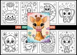 Alternative view of Cute Kawaii Coloring Pages for Kids
