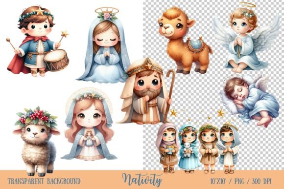 Cute Nativity Scene Clipart Set - Image 2