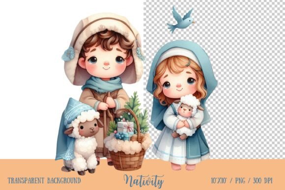 Cute Nativity Scene Clipart Set - Image 4